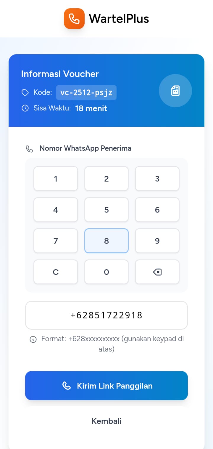 WhatsApp Input Screen
